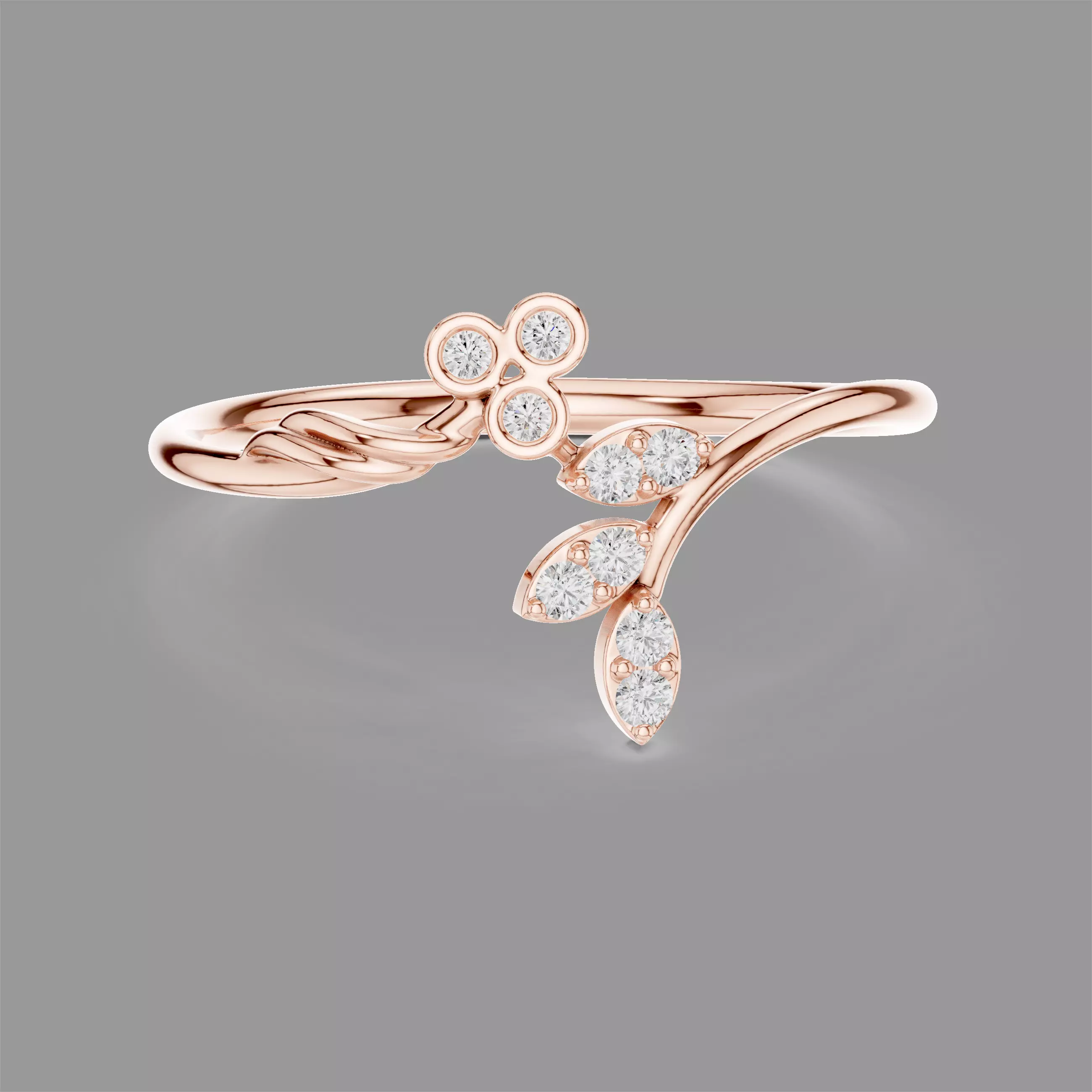 Minimalistic Ultra Light Weight Diamond Ring 3D print model
