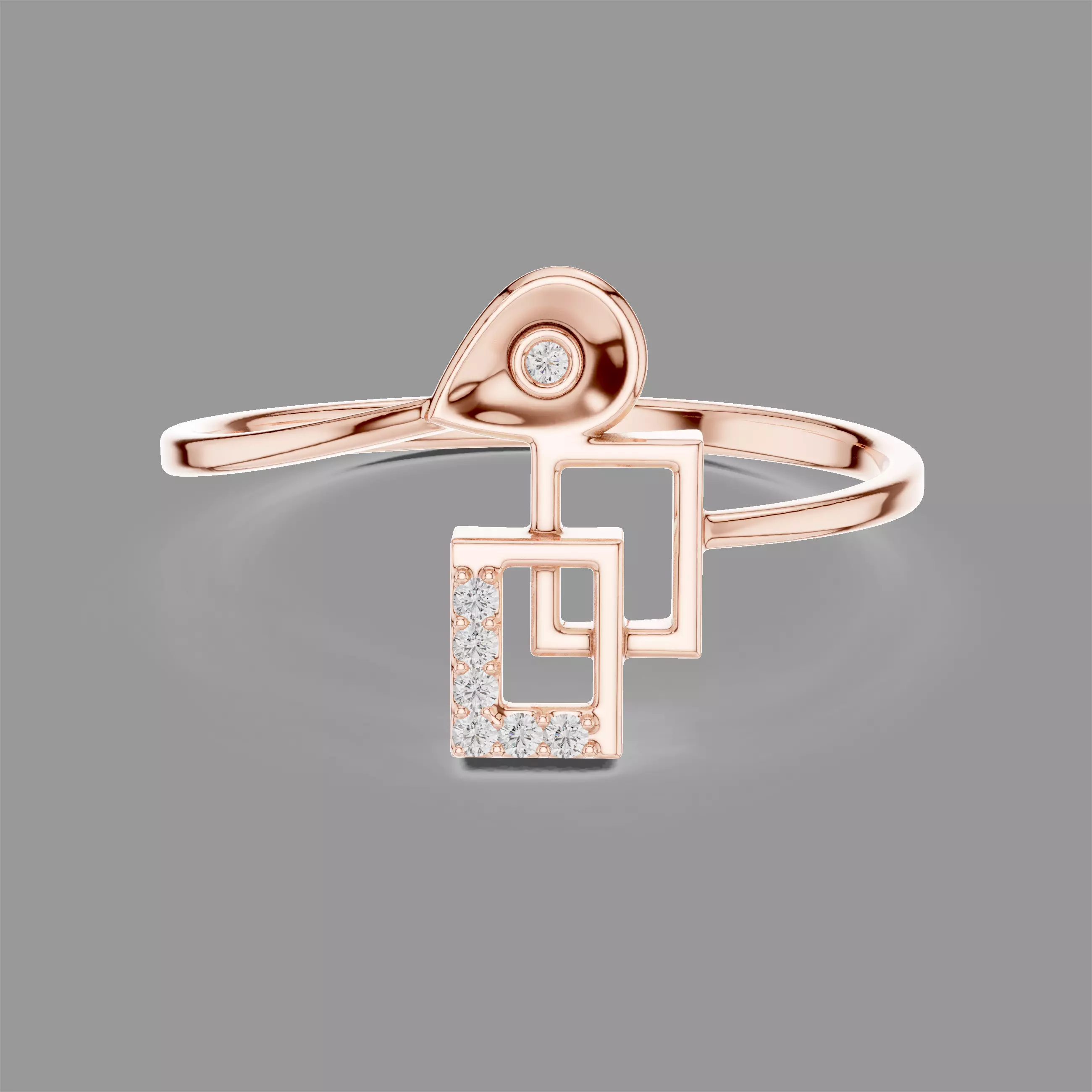Minimalistic Ultra Light Weight Diamond Ring 3D print model