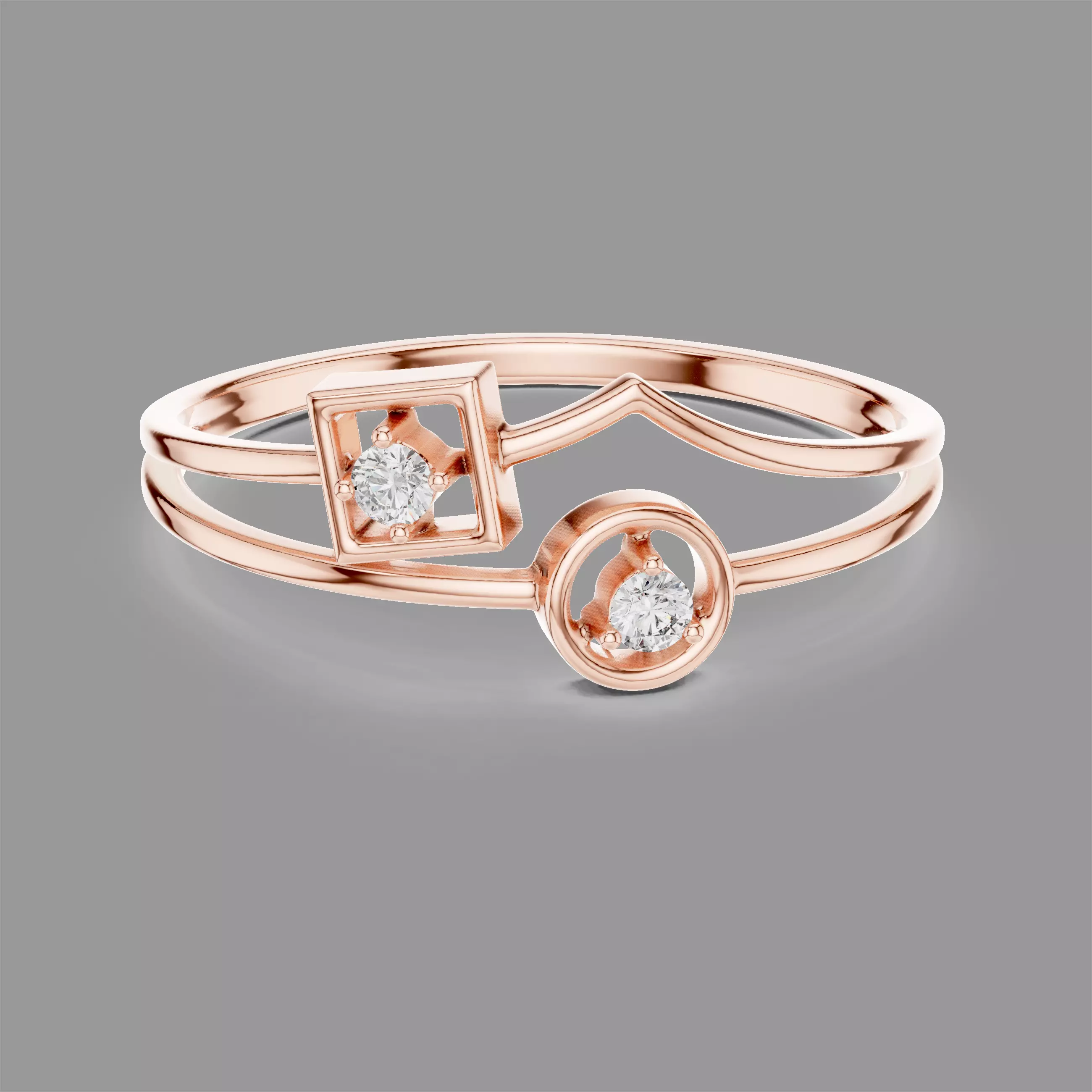 Minimalistic Ultra Light Weight Diamond Ring 3D print model