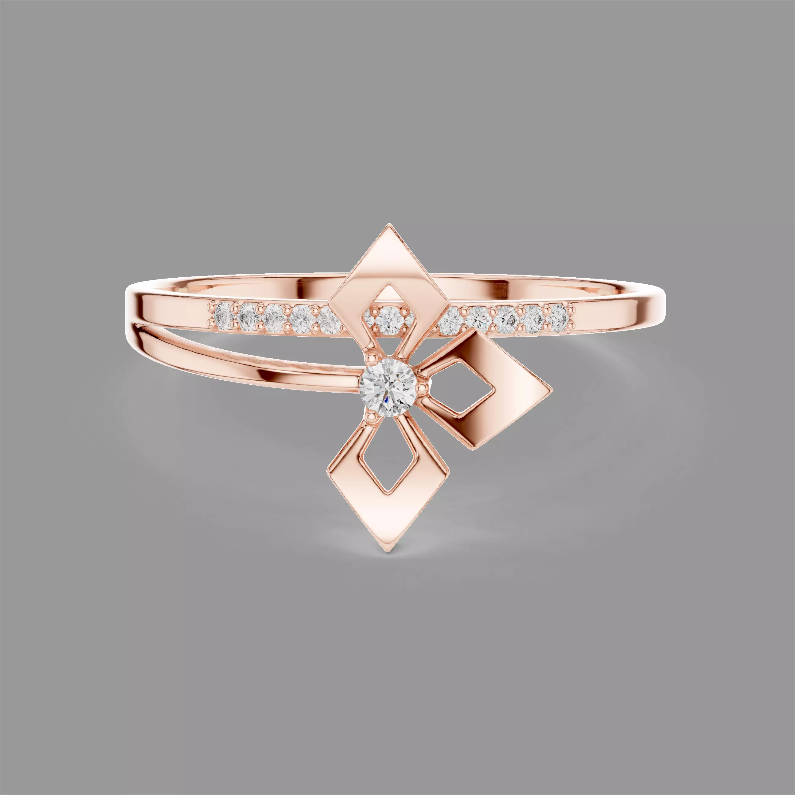 Minimalistic Ultra Light Weight Diamond Ring 3D print model