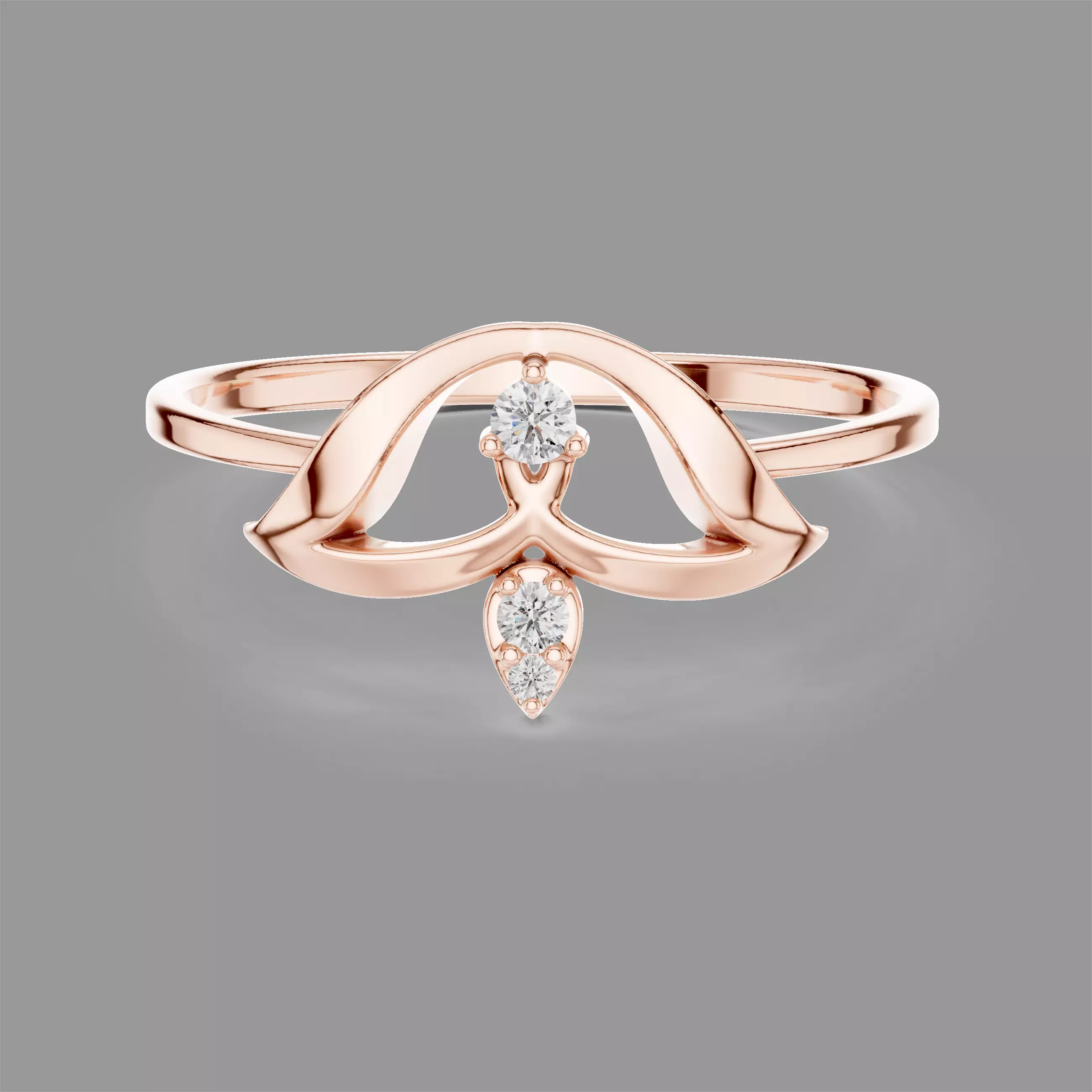 Minimalistic Ultra Light Weight Diamond Ring 3D print model
