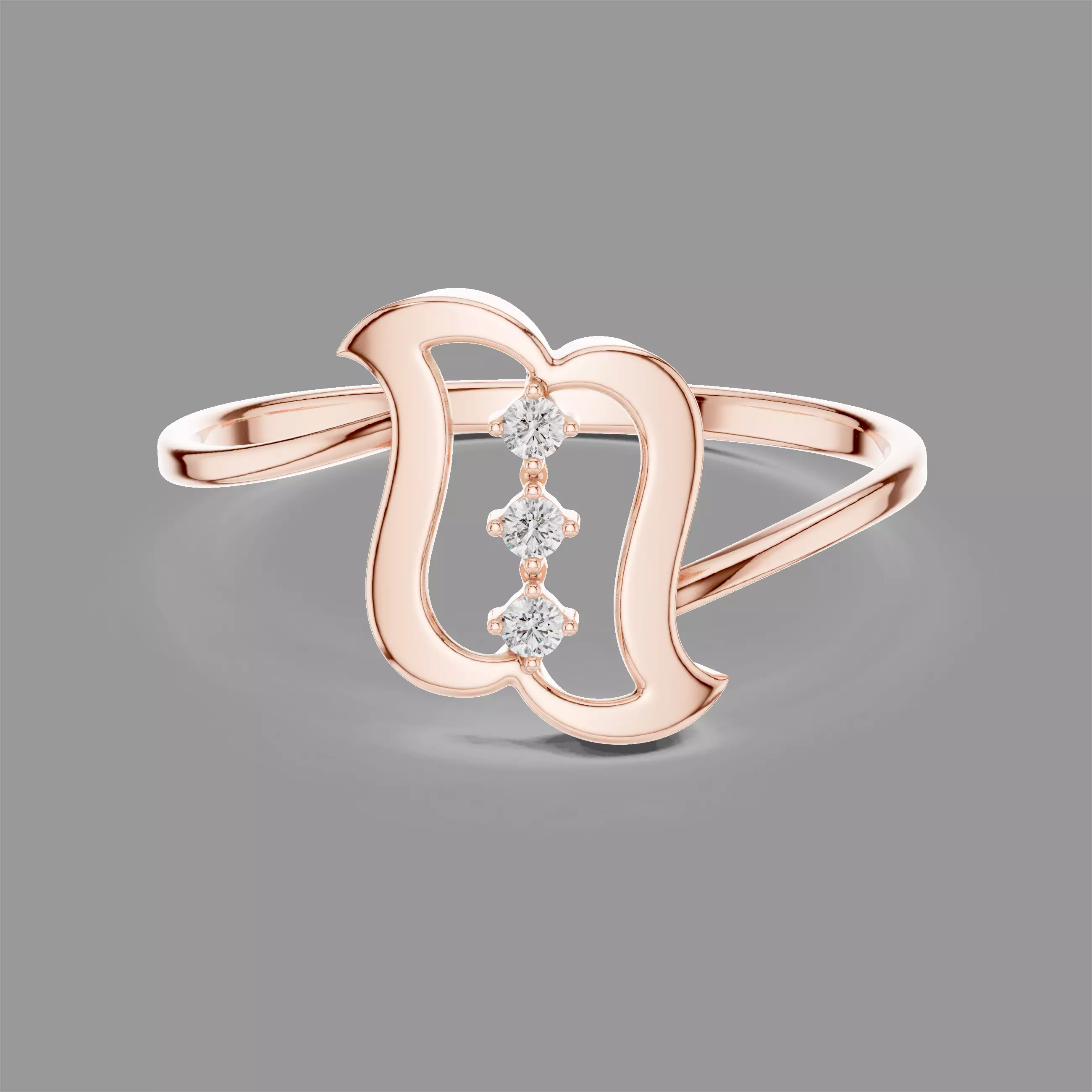 Minimalistic Ultra Light Weight Diamond Ring 3D print model
