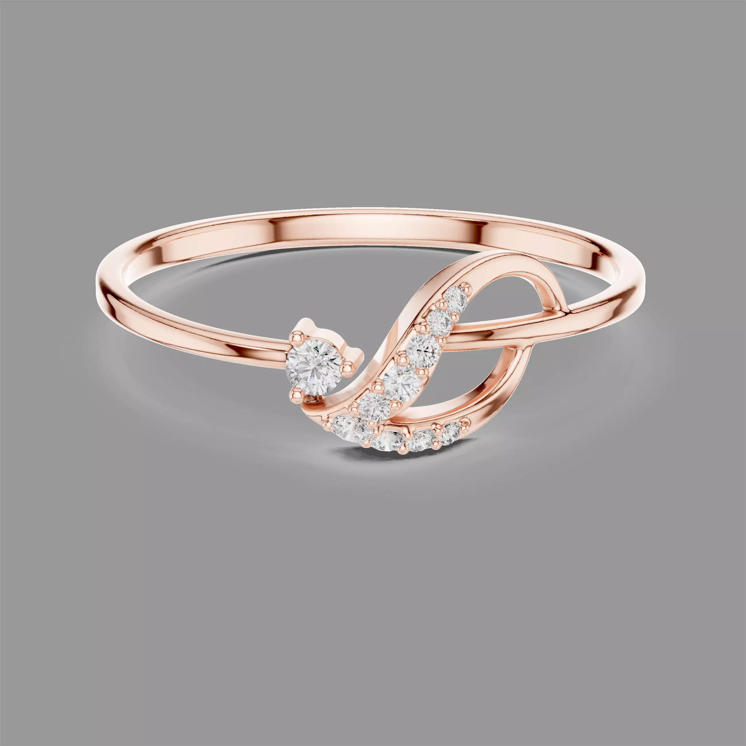 Minimalistic Ultra Light Weight Diamond Ring 3D print model