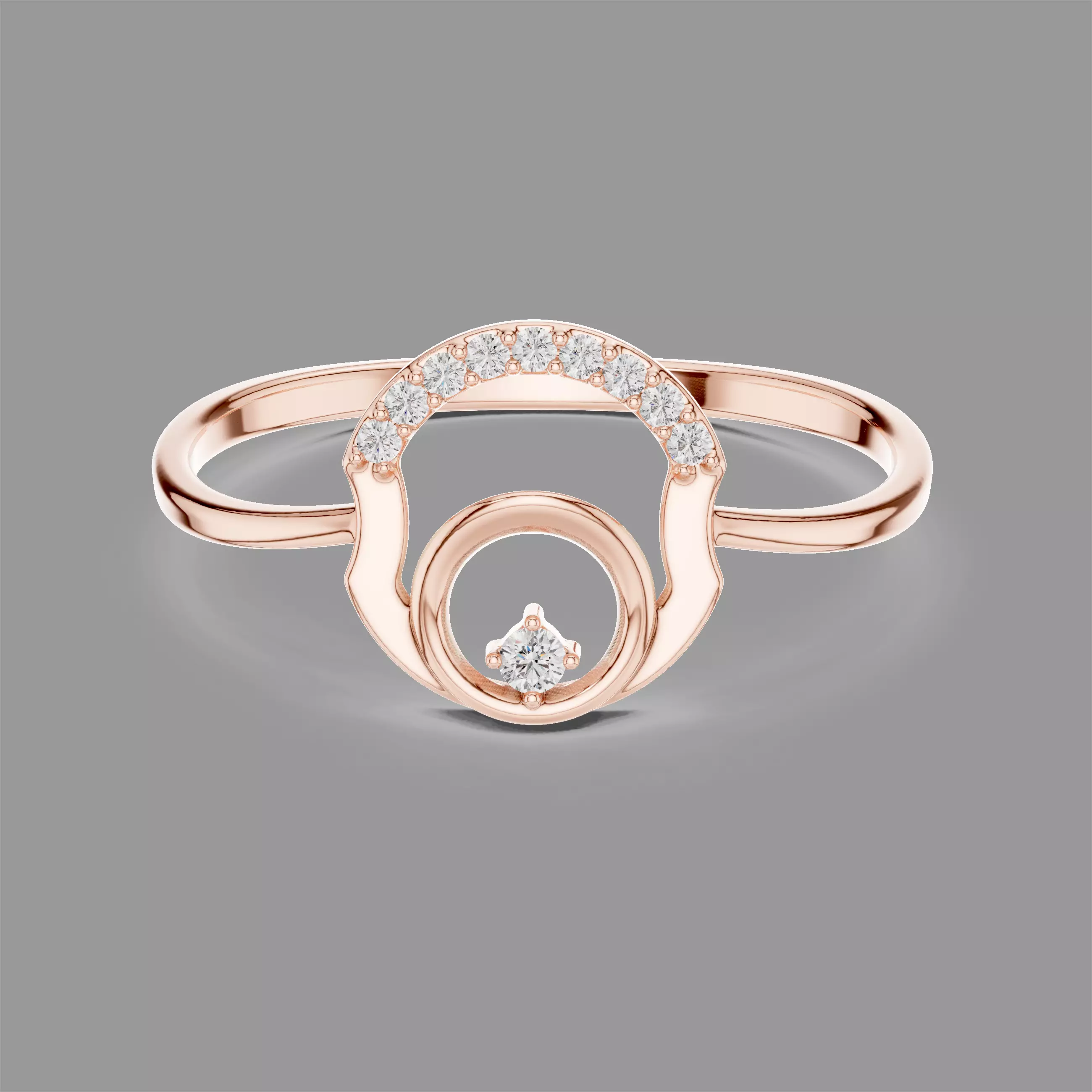 Minimalistic Ultra Light Weight Diamond Ring 3D print model