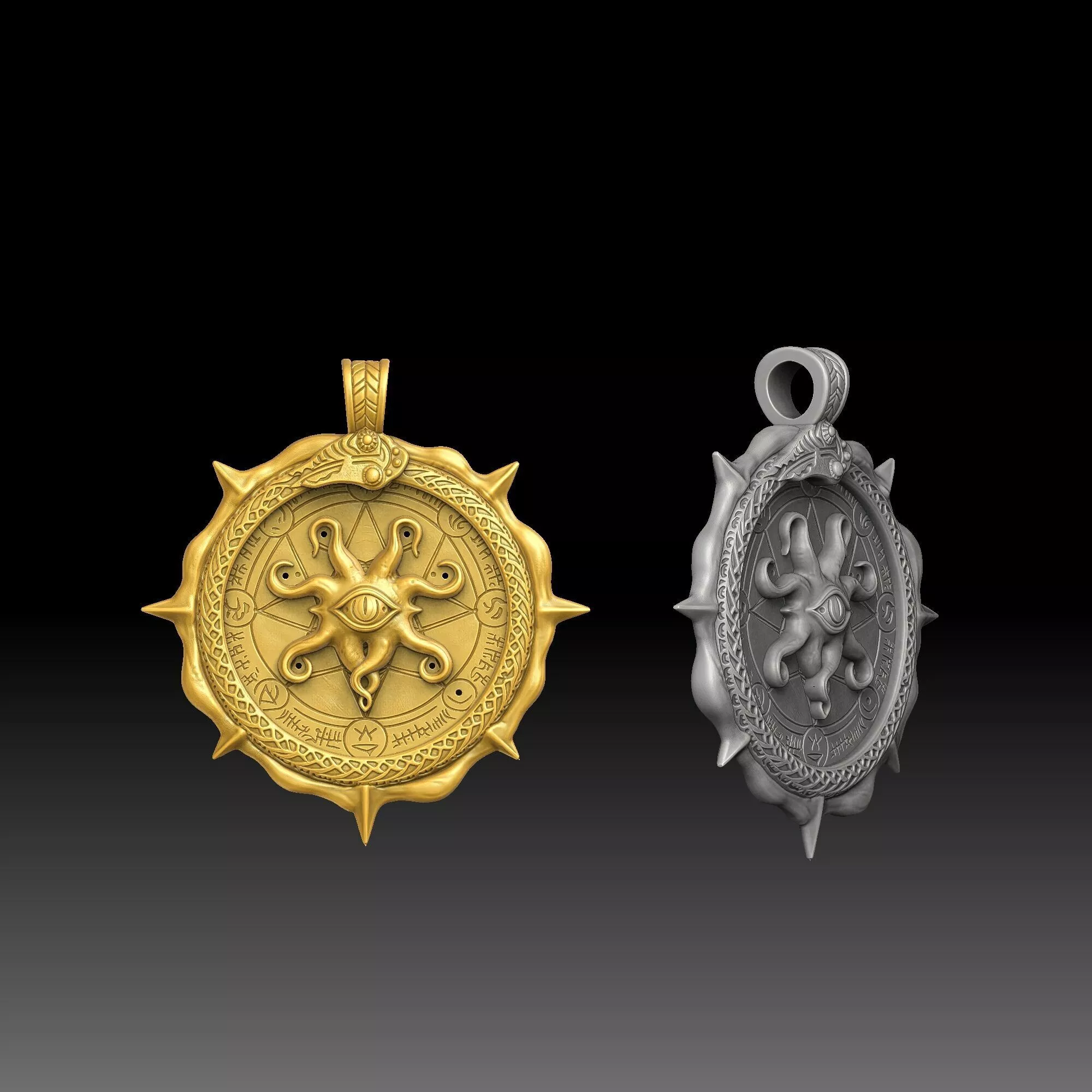 Alchemy Symbols - one inch pendant 3D print model