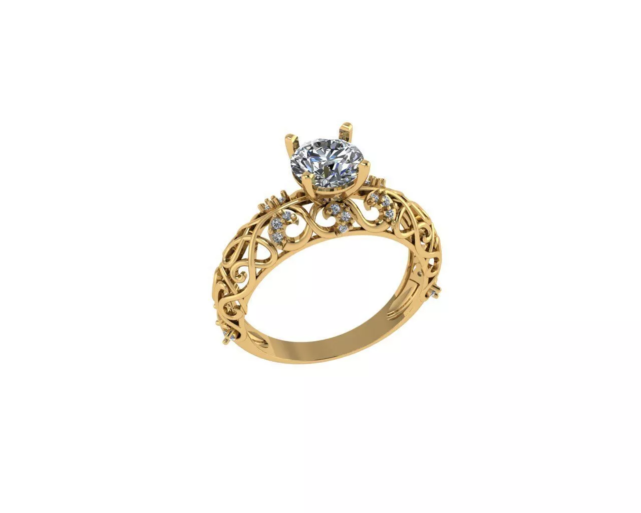 Gold Diamond Rings 3D print model