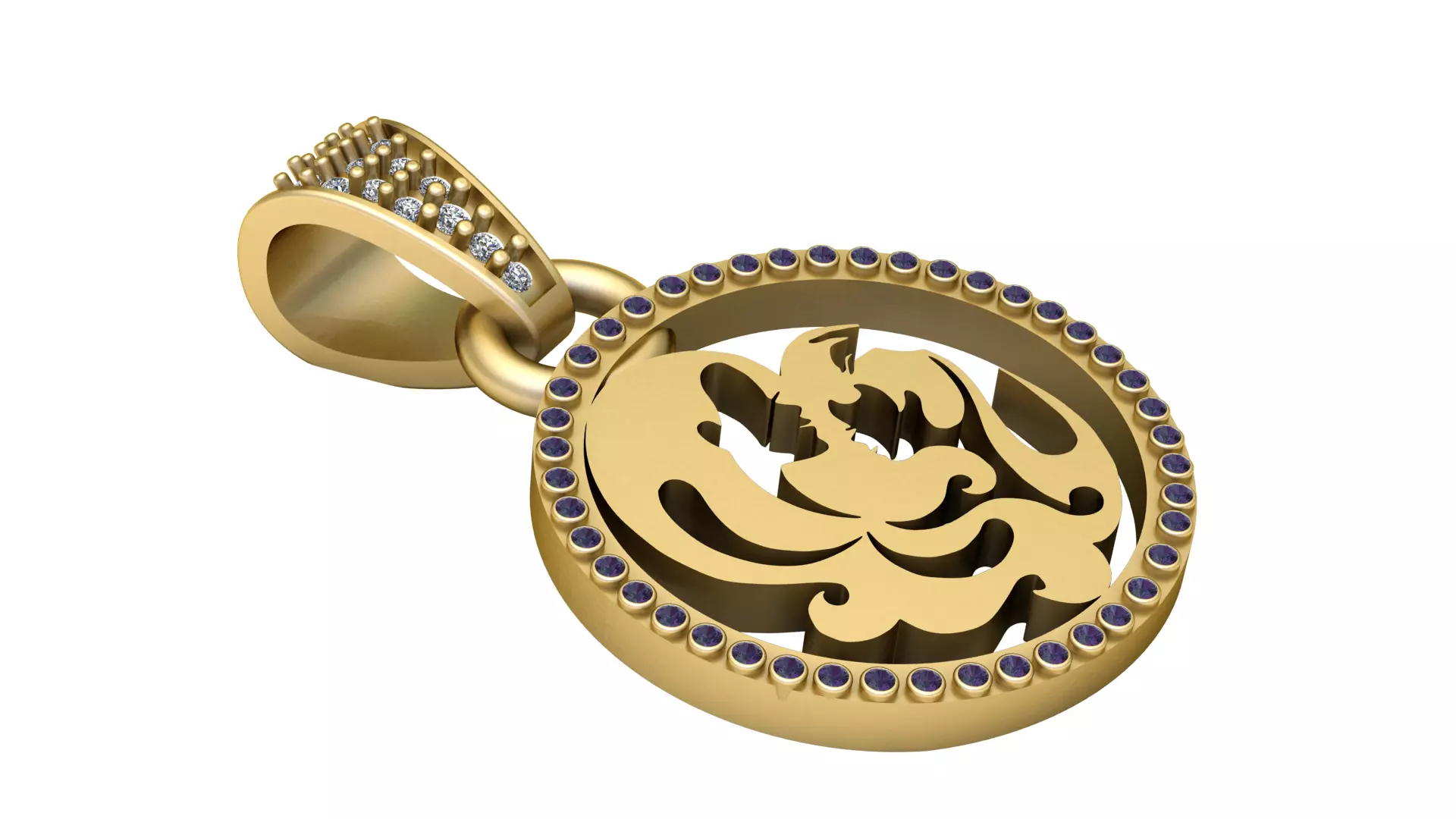 Royal Capricorn Zodiac Gold Pendant 3D print model