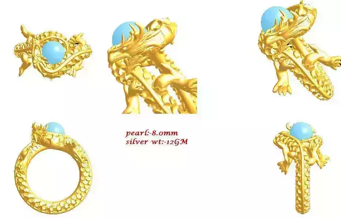 Dragon ring 3D file  3D print model