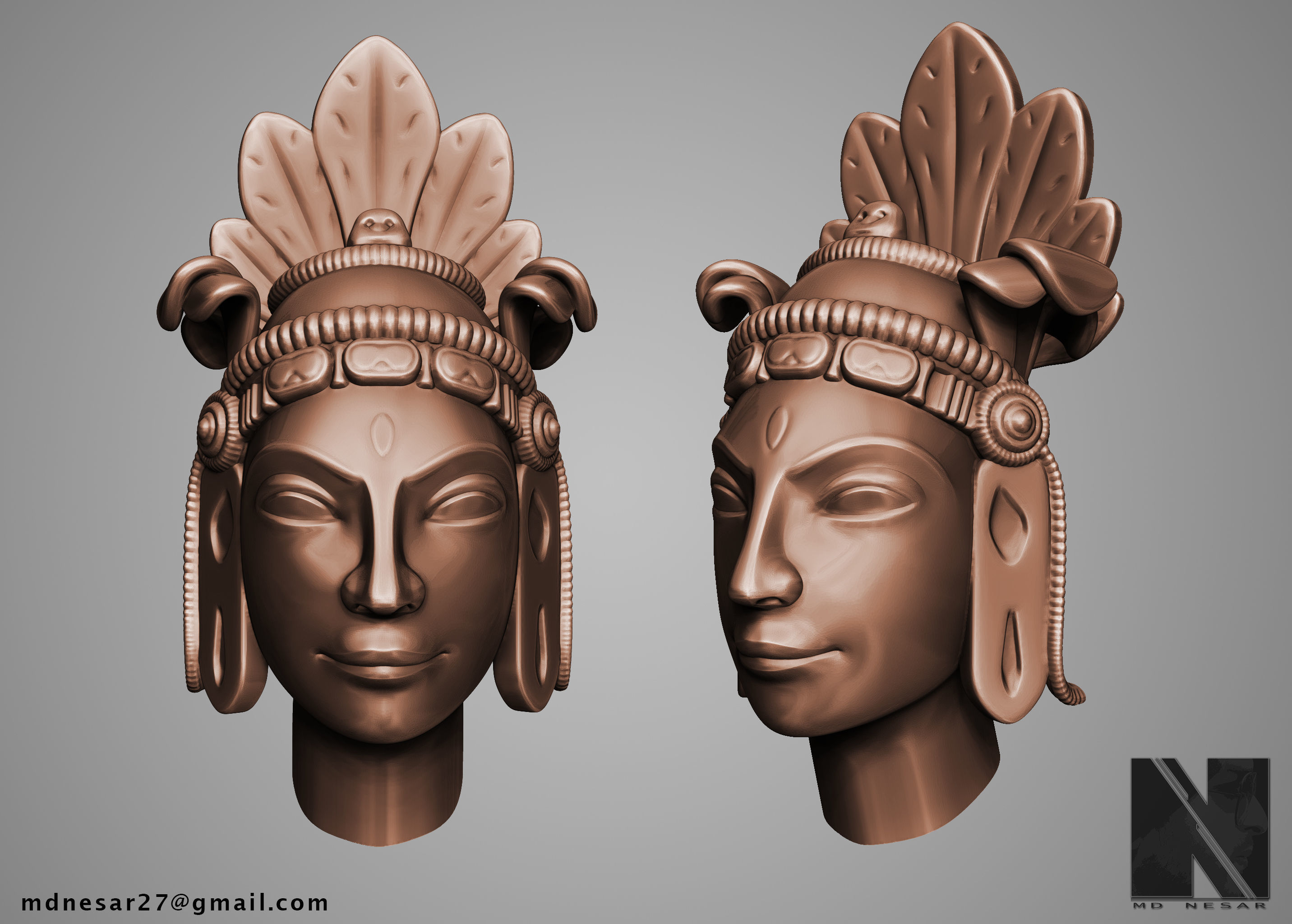 Hindu God Statue Head 3D print model_1