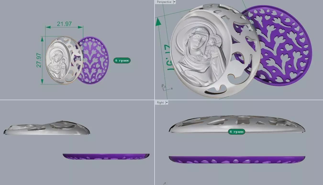 Image-1 silver coin with jesus 3D print model_0