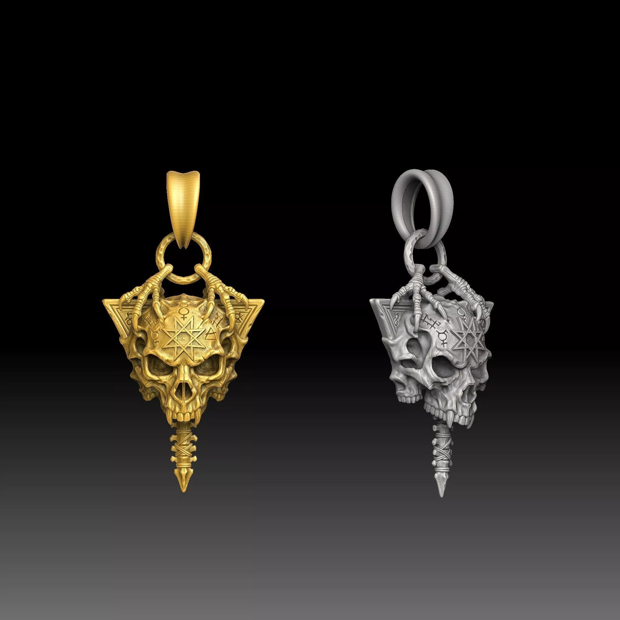 Alchemy Symbols - one inch pendant 3D print model