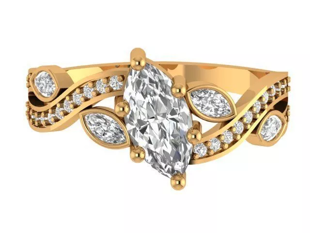 Vintage Solitaire Ring 3D print model