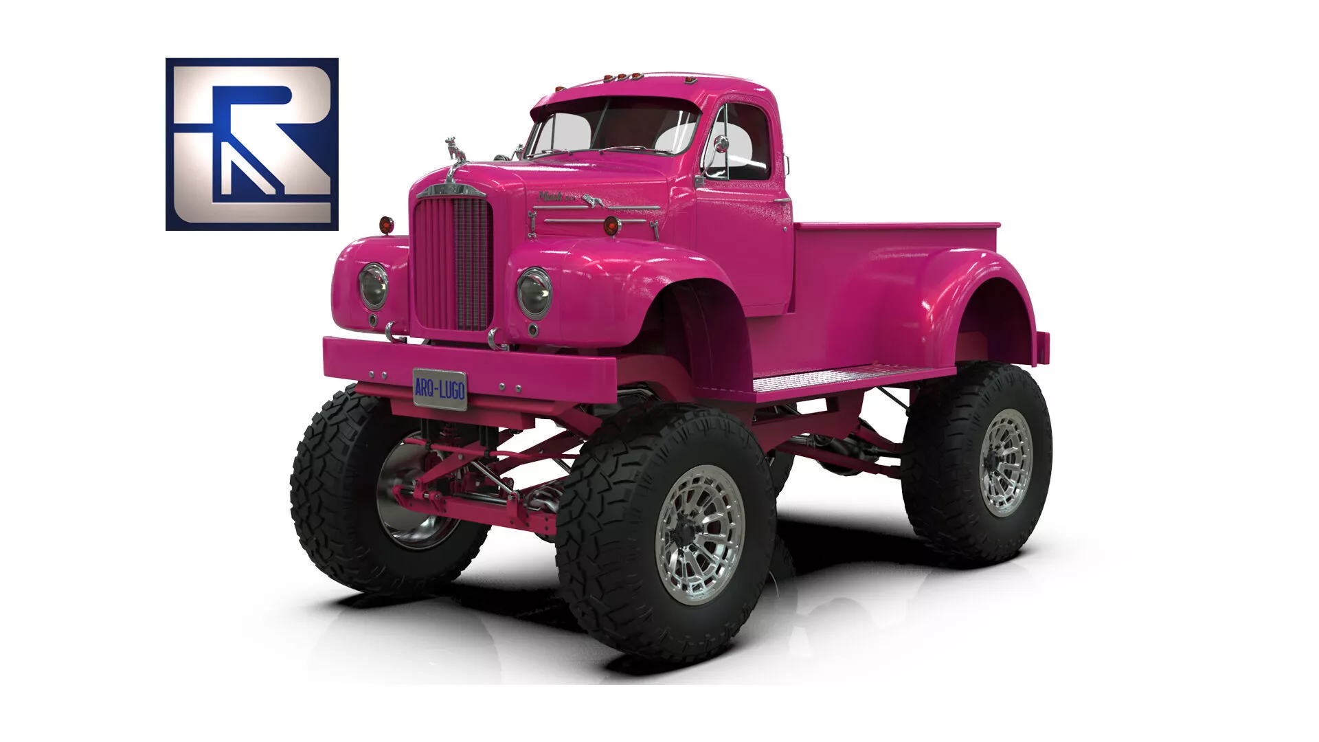 Vintage B61 Lifted Monster Truck 3D model