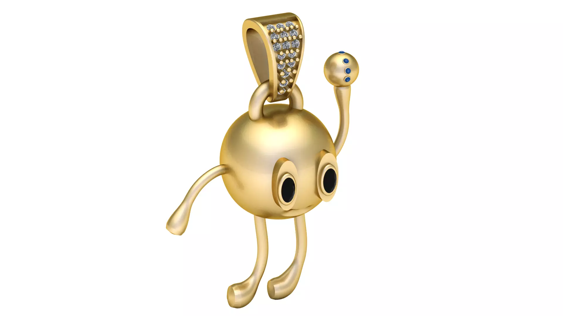 Royal Playful Robot Gold Pendant 3D print model