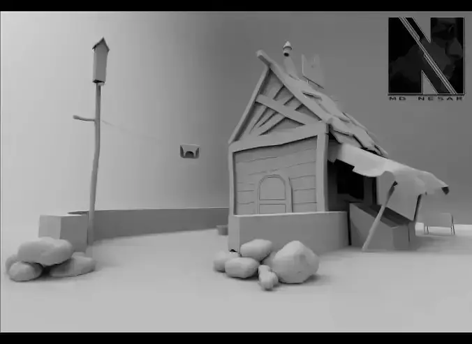 Small House Low-poly 3D model