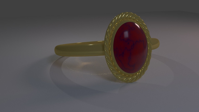 Ring - Red Nacre Low-poly 3D model