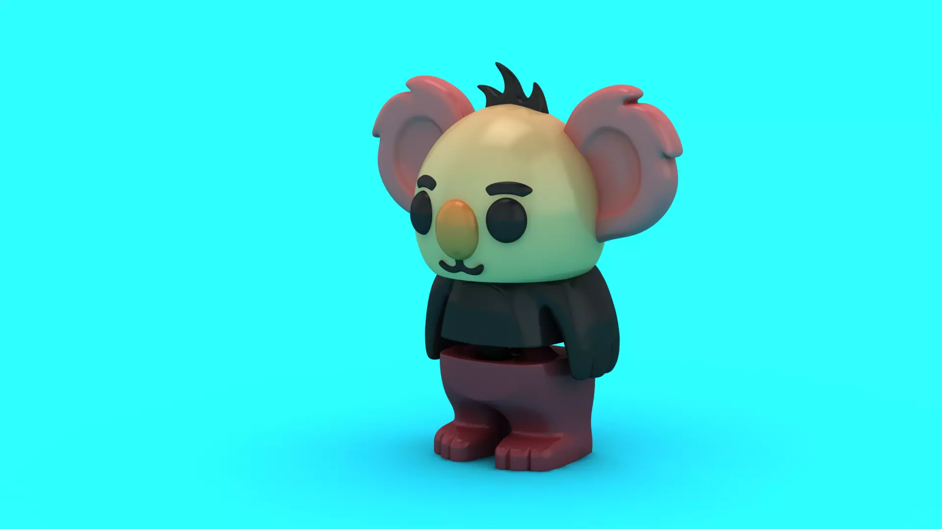 Cute Low Poly Chibi Koala Character 3D print model