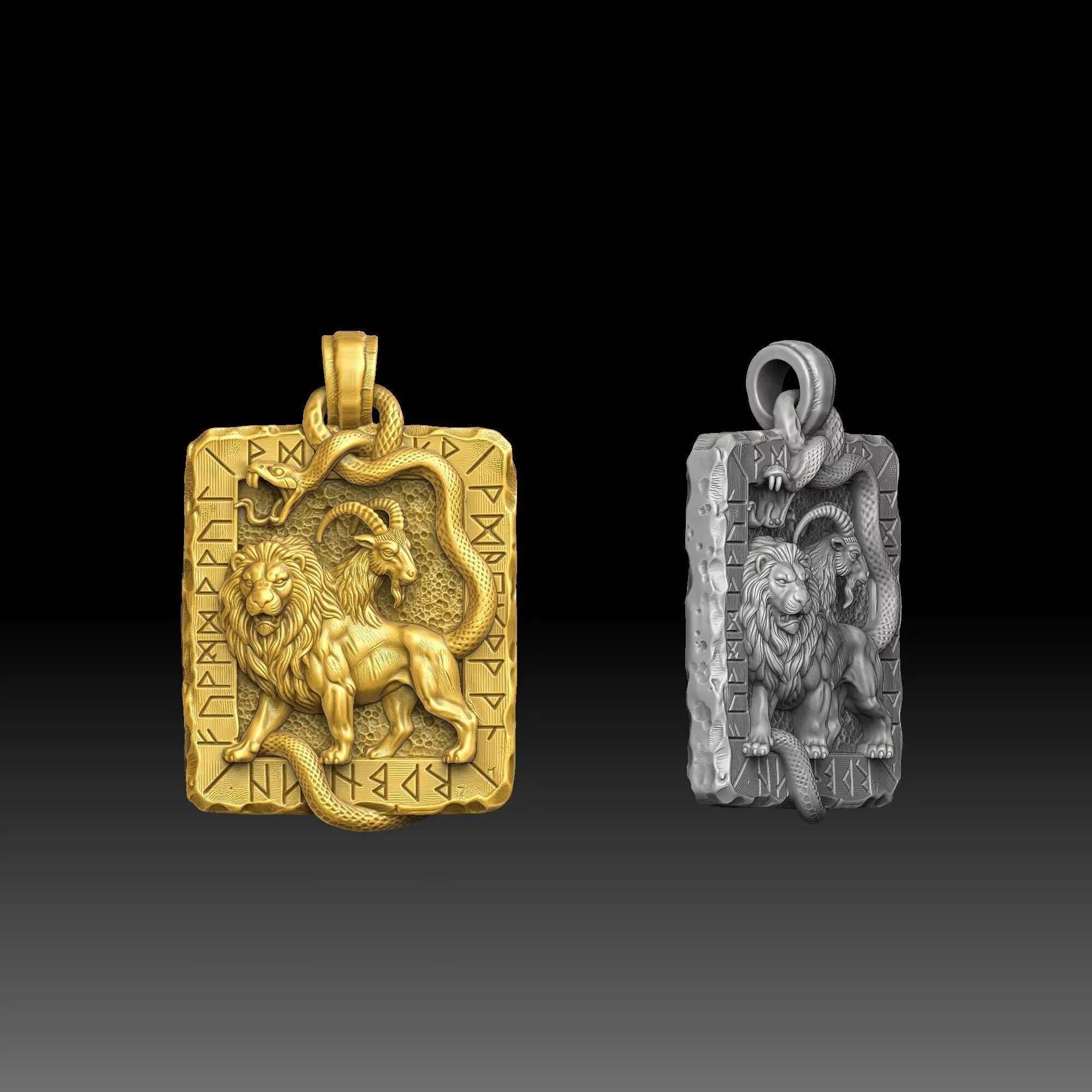Ancient Rune Medallions - one inch pendant 3D print model
