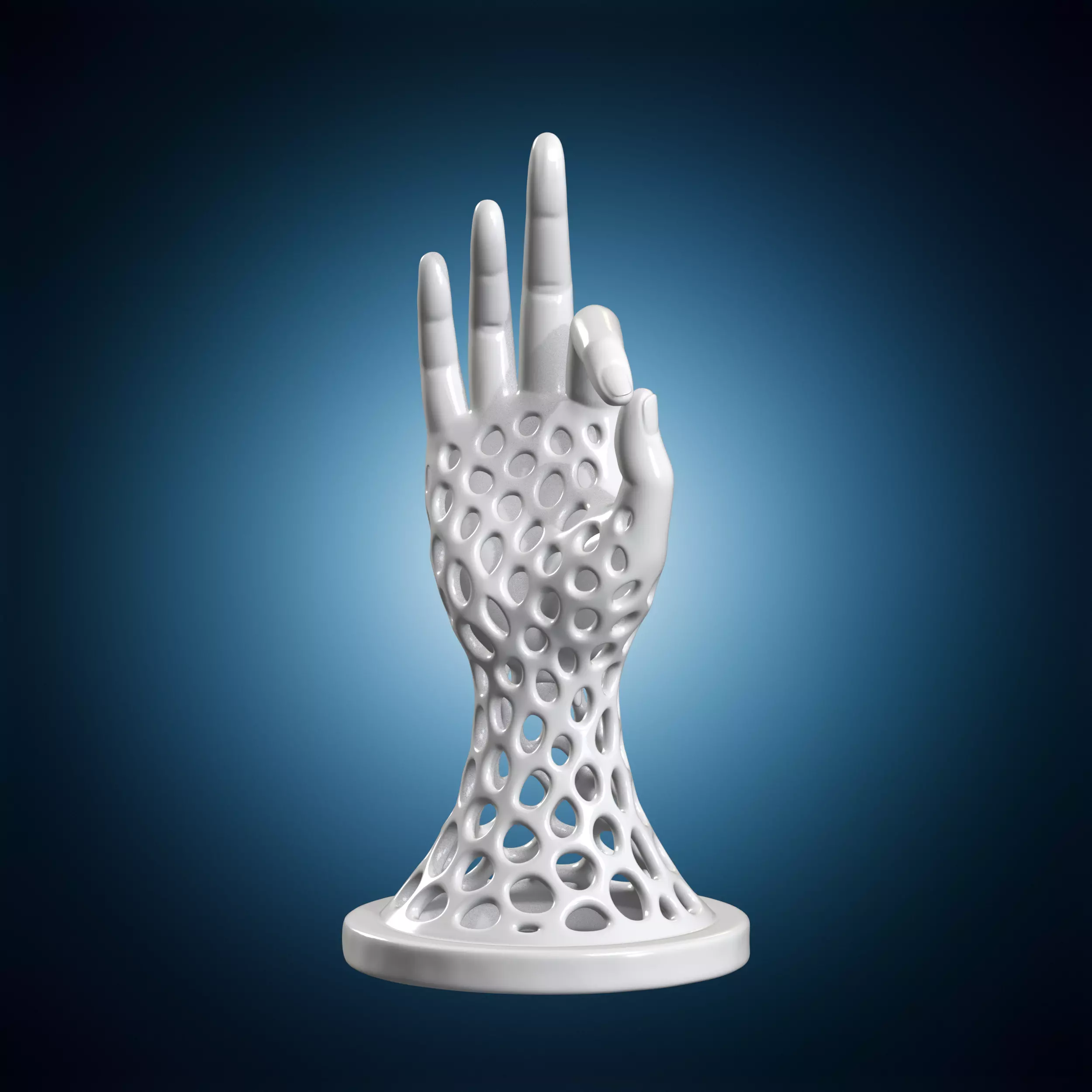Meditative Hand Voronoi Sculpture 3D Print Model 3D print model