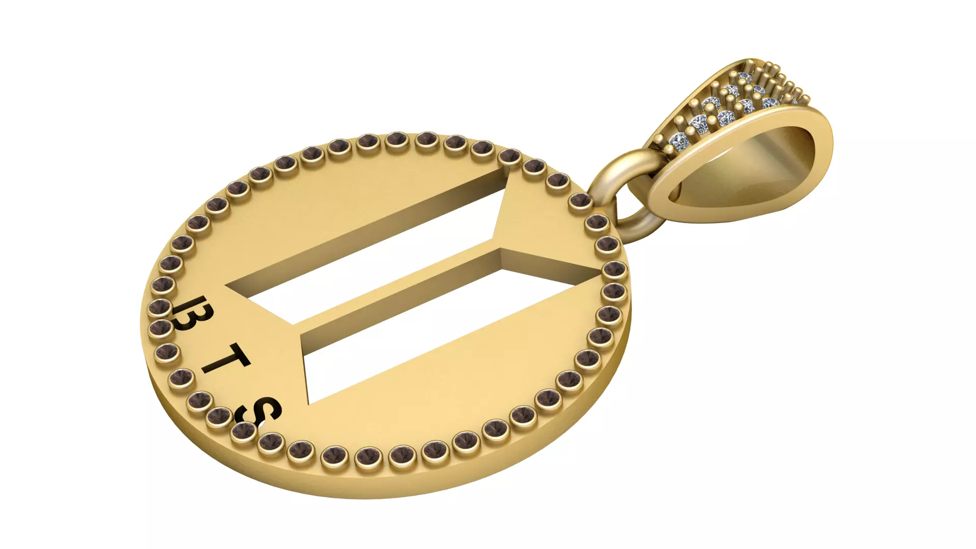 Royal BTS Logo Gold Pendant 3D print model