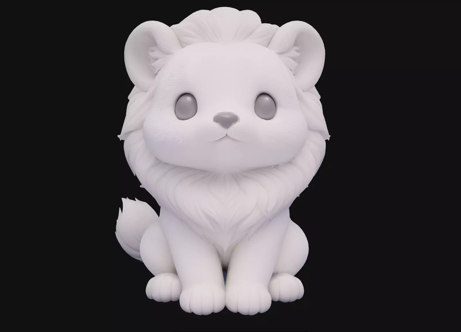 Cute Stylized Lion Cub 3D print model