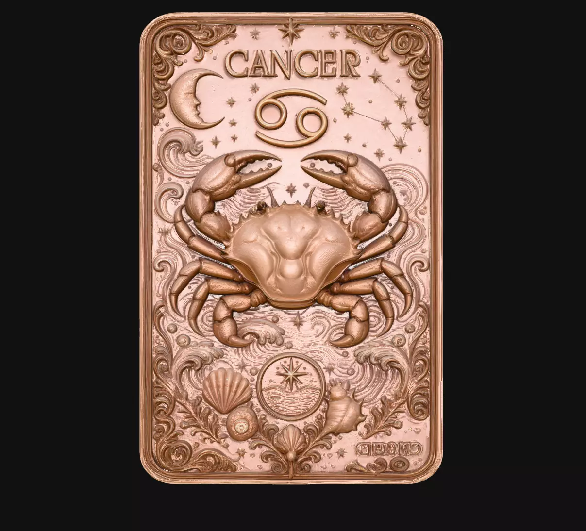 Cancer Zodiac Crab Tarot Pendant Jewelry Model 3D print model