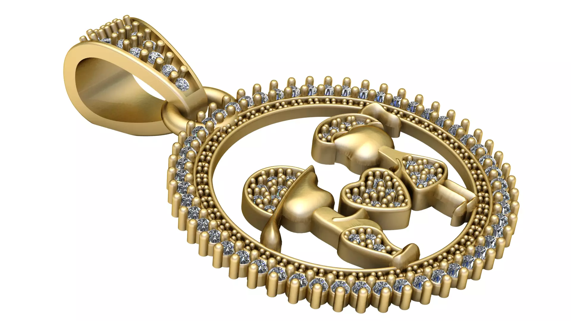 Royal Pisces Zodiac Gold Pendant 3D print model