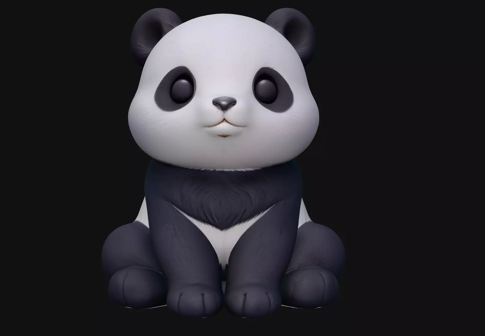 Cute Baby Panda Chibi Stylized Animal Figurine Miniature 3D print model