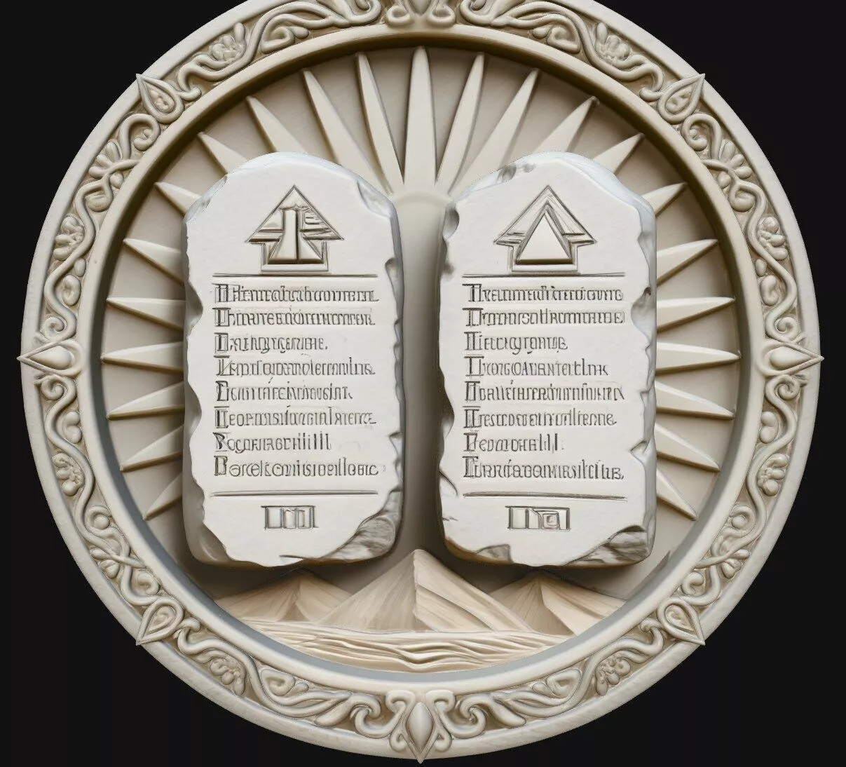 Ten Commandments Open Tablet Pendant Jewelry Model 3D print model