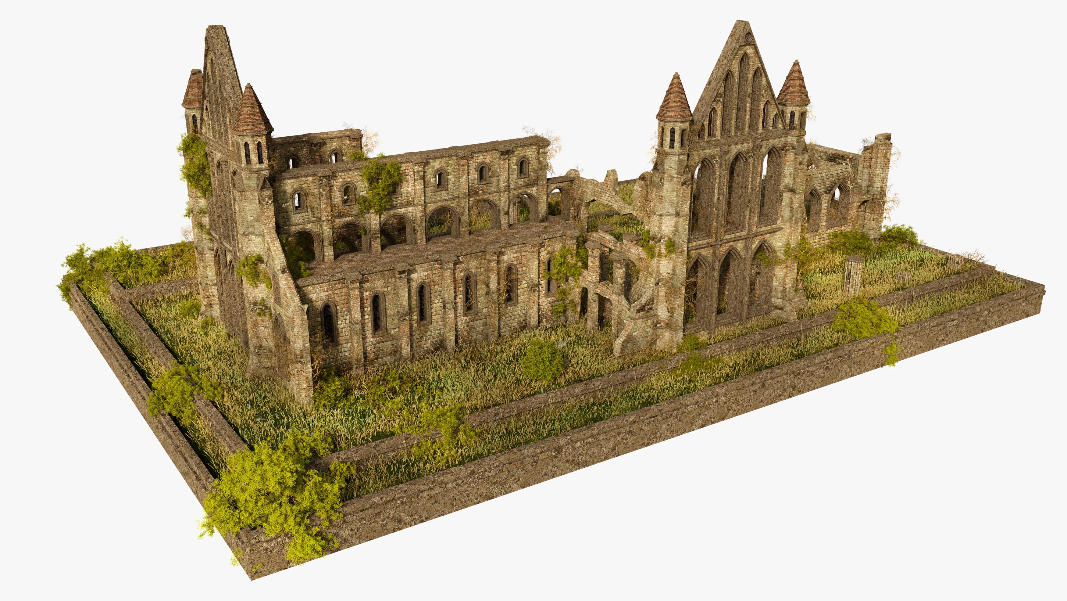 Whitby Abbey Monastery 3D model
