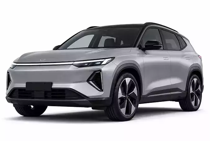 Modern Silver Electric SUV Crossover Car High Detail 3D Model 3D model 6