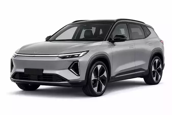 Modern Silver Electric SUV Crossover Car High Detail 3D Model 3D model
