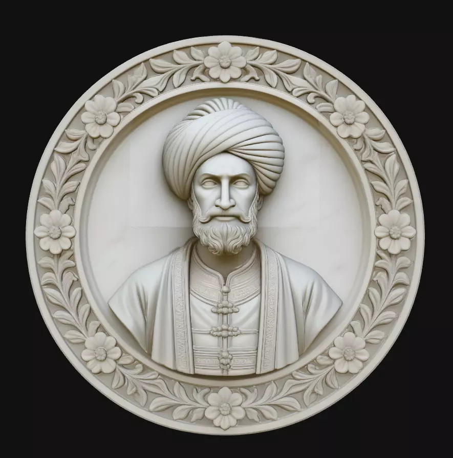 Ottoman Sultan Flower Border Pendant Jewelry Model 3D print model