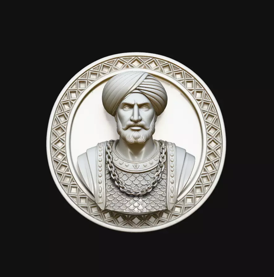 Ottoman Sultan Armor Portrait Pendant Jewelry Model 3D print model