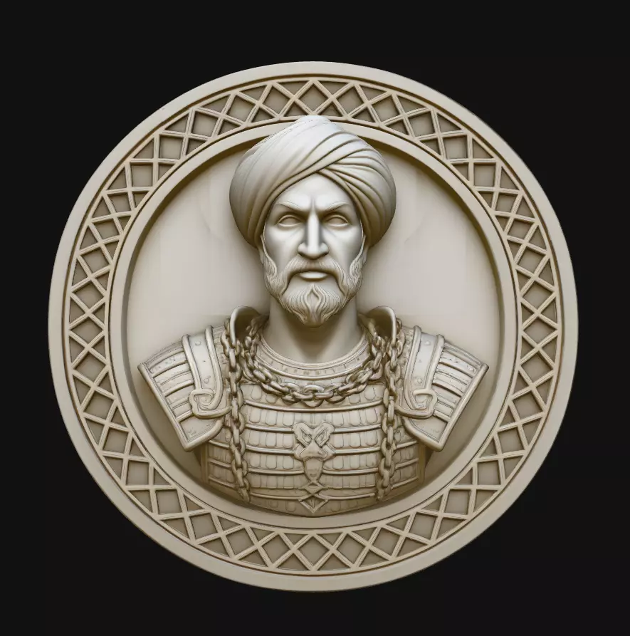 Ottoman Sultan Warrior Medallion Pendant Jewelry Model 3D print model