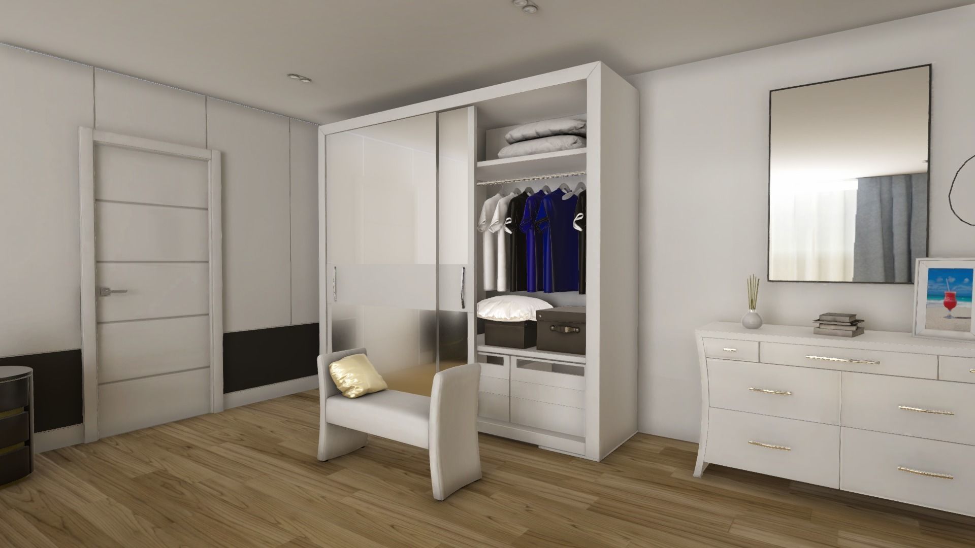 ArchViz HQ Bedroom Low-poly 3D model_3