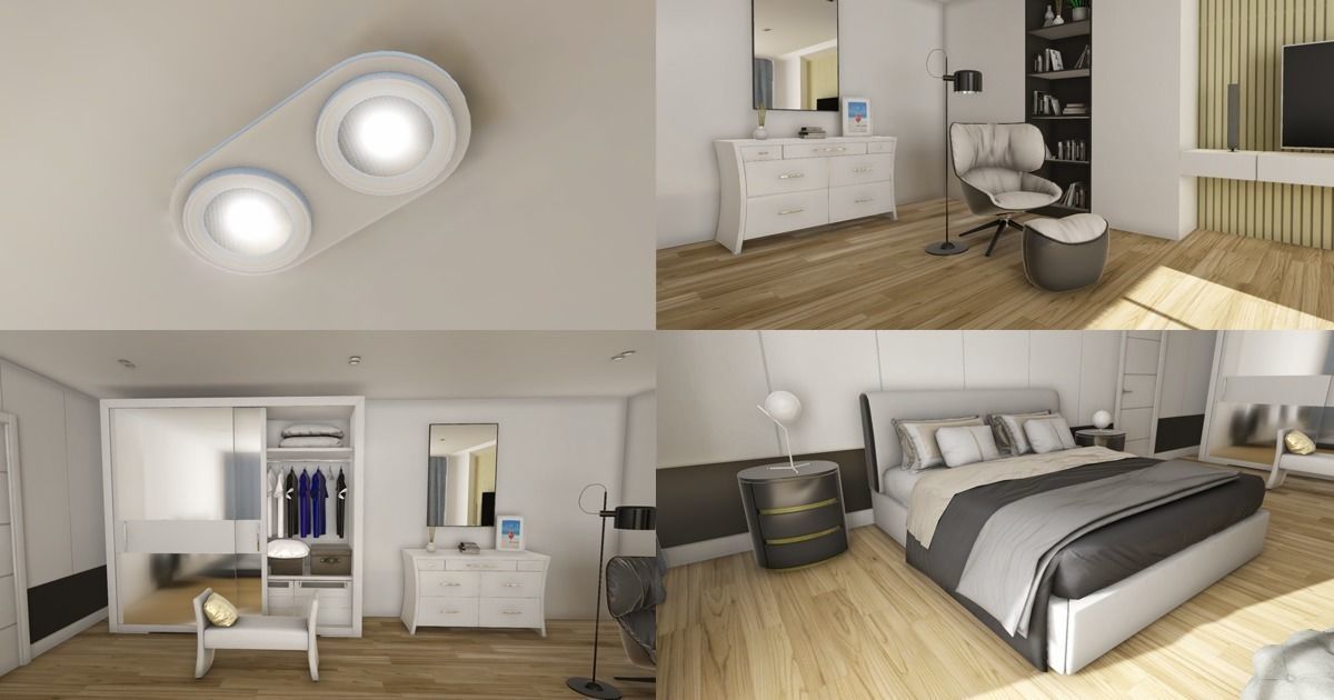 ArchViz HQ Bedroom Low-poly 3D model_10