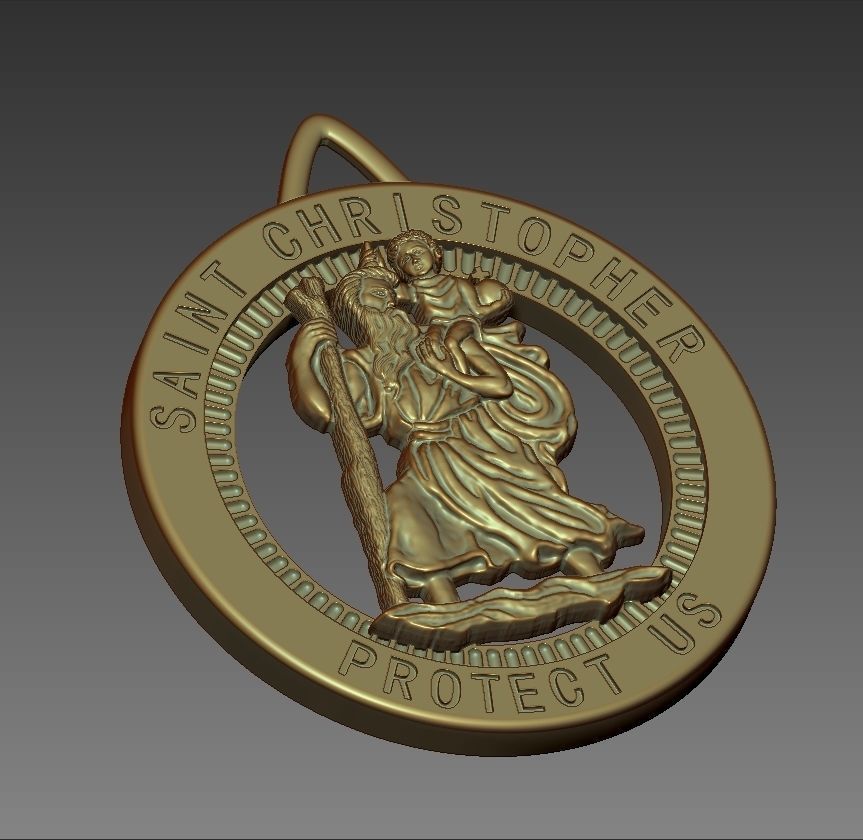 Saint Cristopher stl 3D print model_3