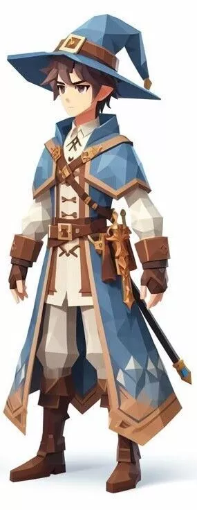 mage male poly 3D print model