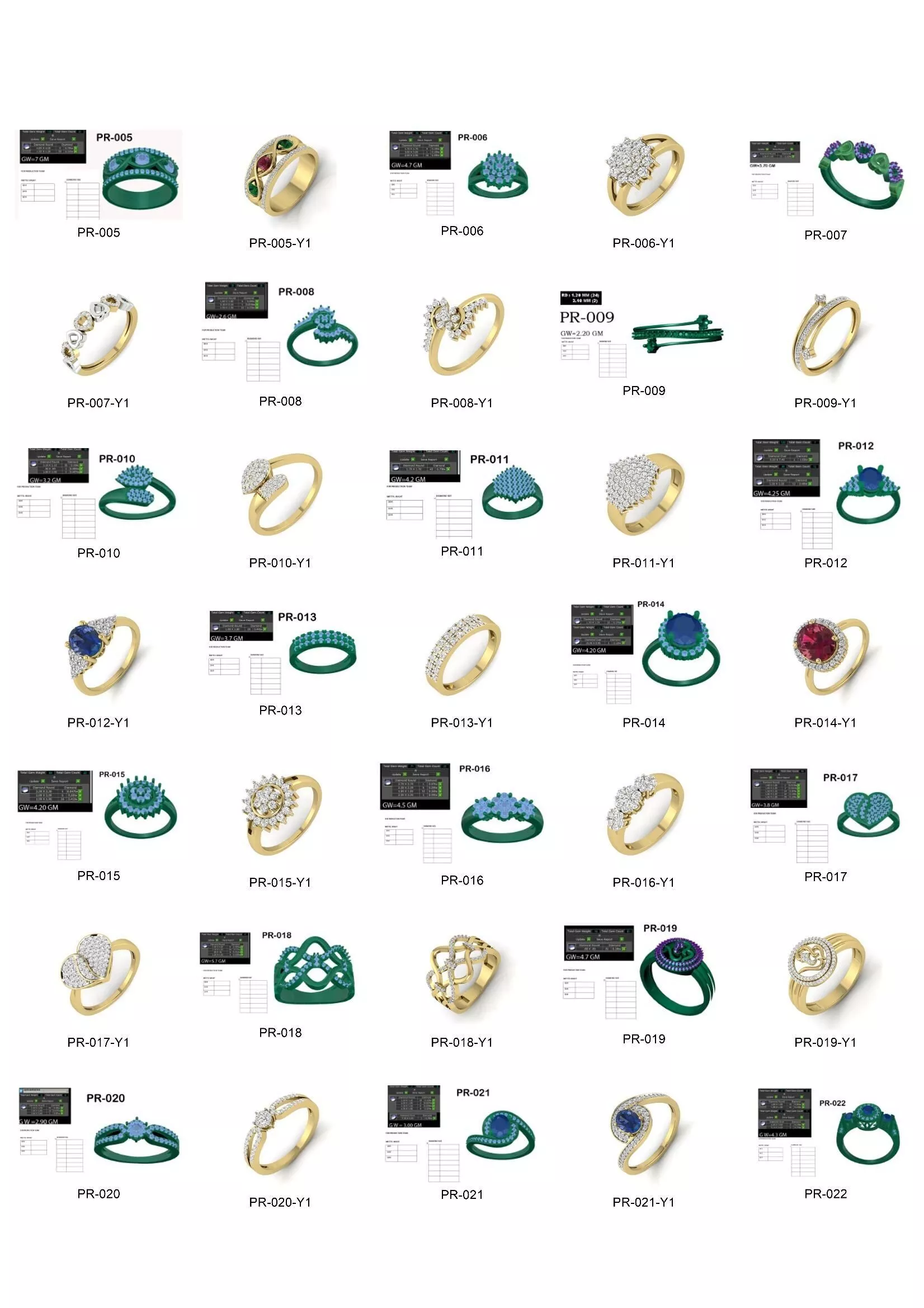 580 Ladies Rings Complete Lot 3D print model
