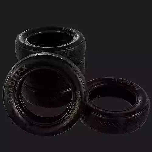 Worn Tire - Game Ready PBR 3D Model Low-poly 3D model 3