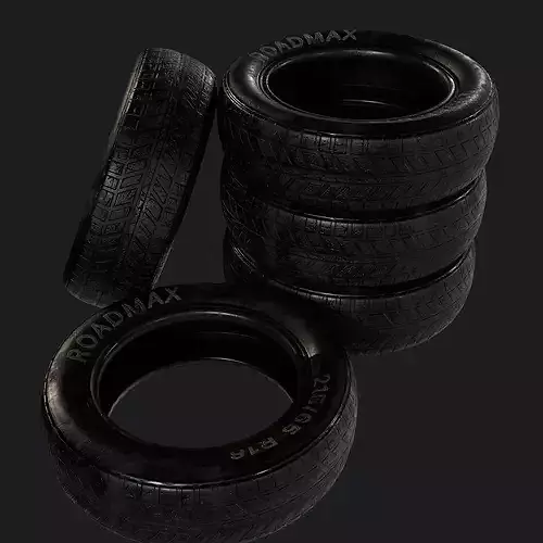 Worn Tire - Game Ready PBR 3D Model Low-poly 3D model 5