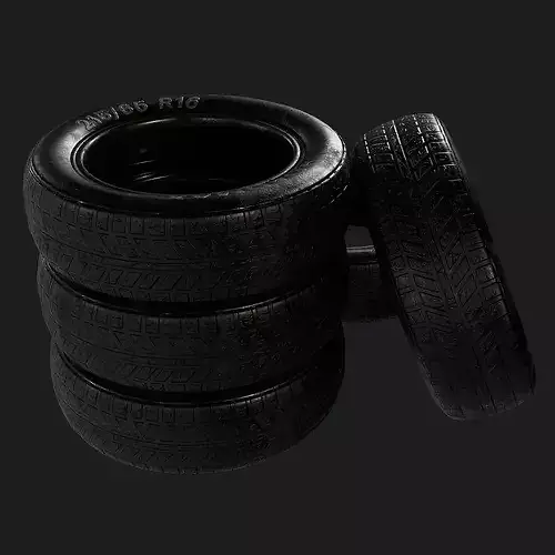 Worn Tire - Game Ready PBR 3D Model Low-poly 3D model 4