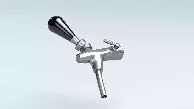 Italian-Style Draft Beer Faucet 3D model 4