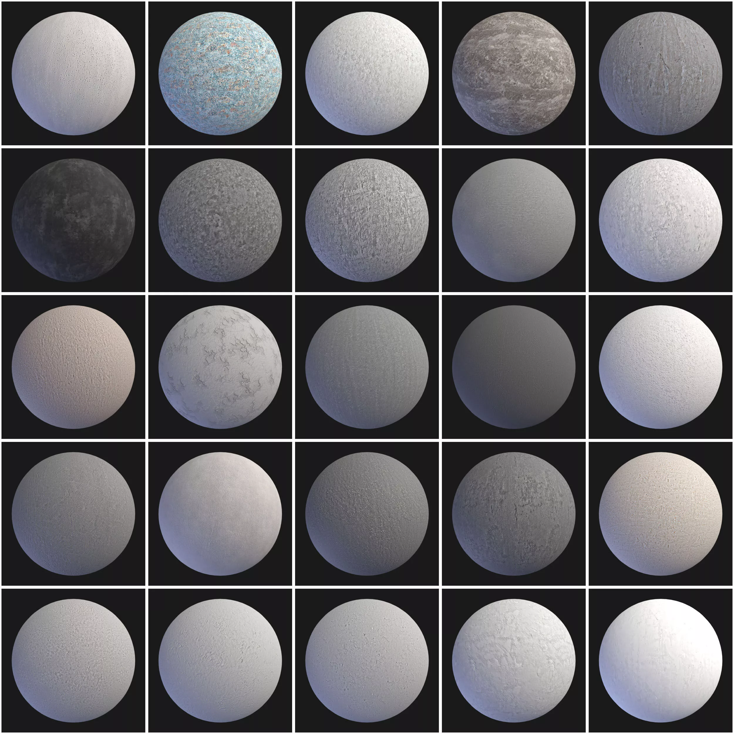 Concrete Pack - Vol 02 - 25 Seamless 4K Procedural PBR Materials Texture
