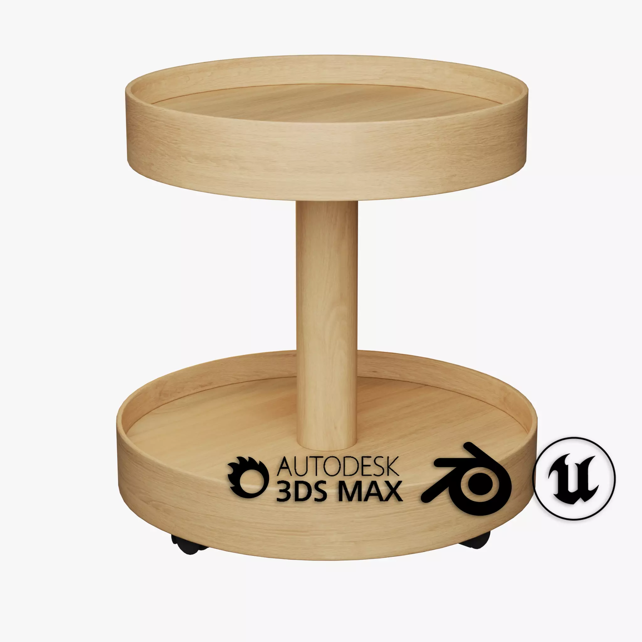 IKEA STOCKHOLM 2025 Side table on castors Low-poly 3D model