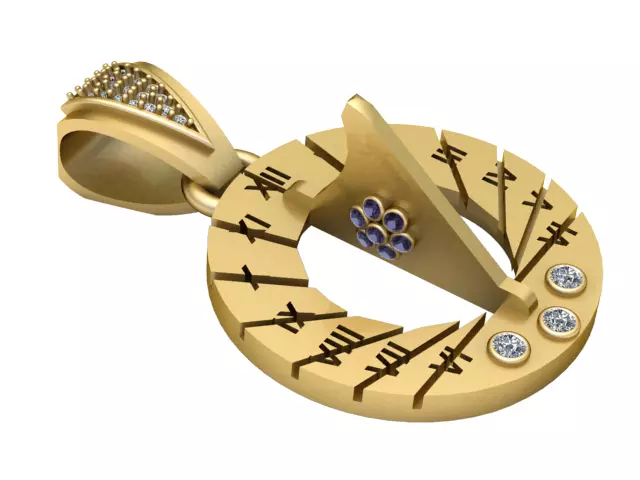 Ancient Sundial Pendant 3D print model