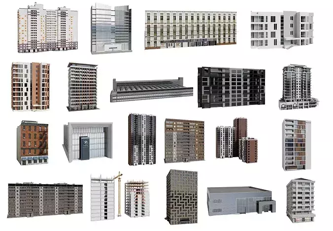 Urban Buildings 3D Collection 3D model
