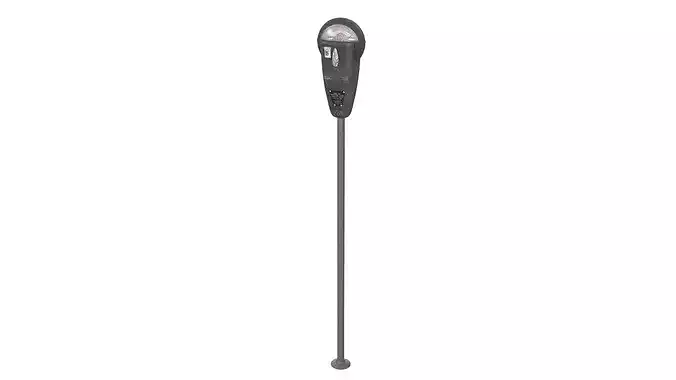 Vintage Parking Meter with Coin Slot and Timer 3D model