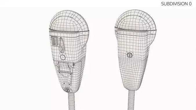 Vintage Parking Meter with Coin Slot and Timer 3D model 7